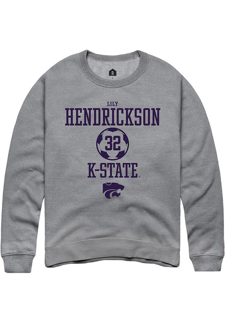 Lily Hendrickson Rally Mens Graphite K-State Wildcats NIL Sport Icon Crew Sweatshirt