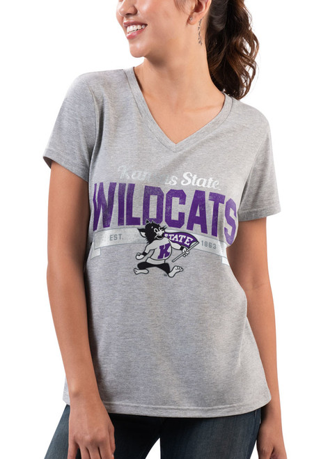 K-State Wildcats Team Short Sleeve T-Shirt - Grey