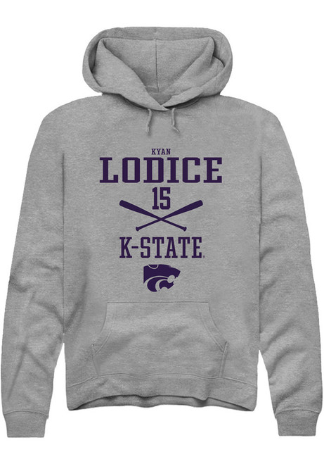 Kyan Lodice Rally Mens Graphite K-State Wildcats NIL Sport Icon Hooded Sweatshirt