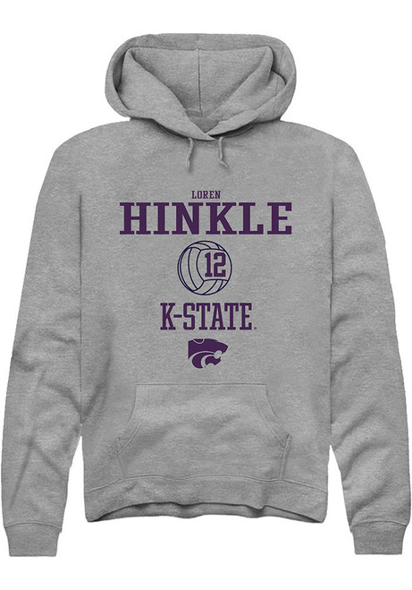 Loren Hinkle Rally Mens Graphite K-State Wildcats NIL Sport Icon Hooded Sweatshirt