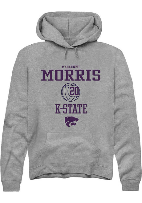 Mackenzie Morris Rally Mens Graphite K-State Wildcats NIL Sport Icon Hooded Sweatshirt