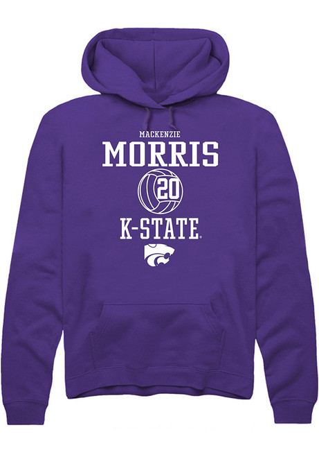 Mackenzie Morris Rally Mens Purple K-State Wildcats NIL Sport Icon Hooded Sweatshirt