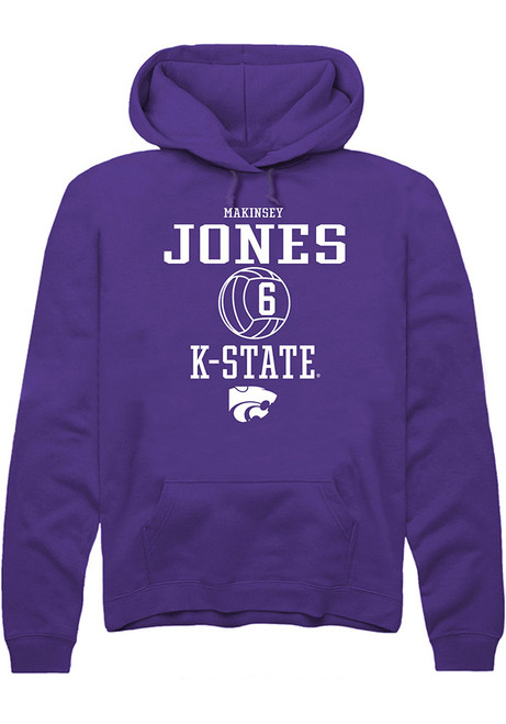 Makinsey Jones Rally Mens Purple K-State Wildcats NIL Sport Icon Hooded Sweatshirt