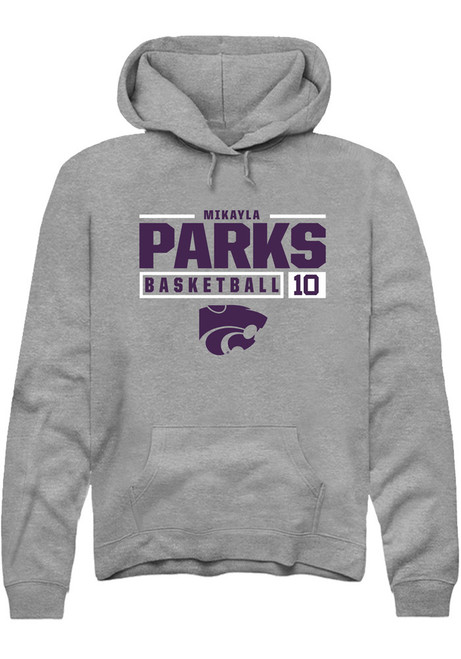 Mikayla Parks Rally Mens Graphite K-State Wildcats NIL Stacked Box Hooded Sweatshirt