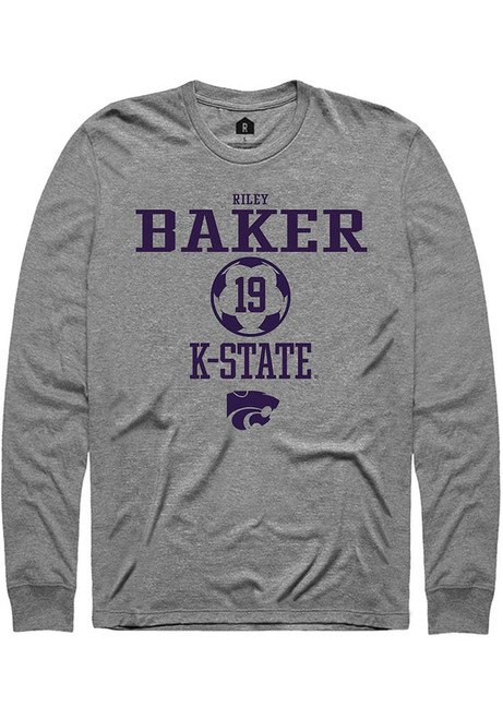 Riley Baker Rally Mens Graphite K-State Wildcats NIL Sport Icon Tee