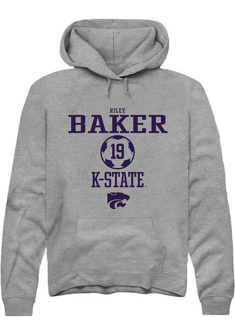 Riley Baker Rally Mens Graphite K-State Wildcats NIL Sport Icon Hooded Sweatshirt