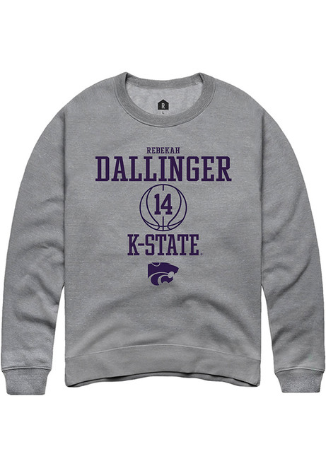 Rebekah Dallinger Rally Mens Graphite K-State Wildcats NIL Sport Icon Crew Sweatshirt