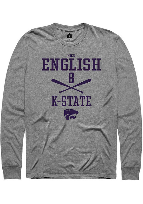 Nick English Rally Mens Graphite K-State Wildcats NIL Sport Icon Tee