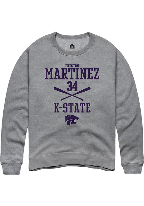 Preston Martinez Rally Mens Graphite K-State Wildcats NIL Sport Icon Crew Sweatshirt