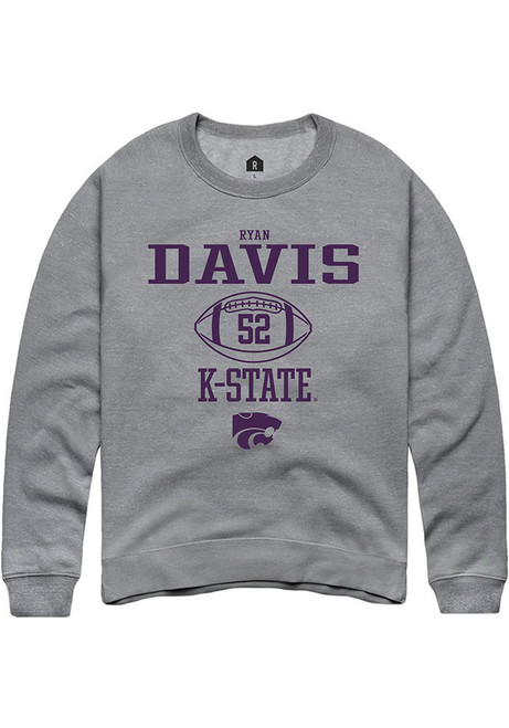 Ryan Davis Rally Mens Graphite K-State Wildcats NIL Sport Icon Crew Sweatshirt