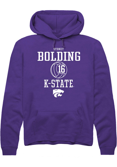 Sydney Bolding Rally Mens Purple K-State Wildcats NIL Sport Icon Hooded Sweatshirt