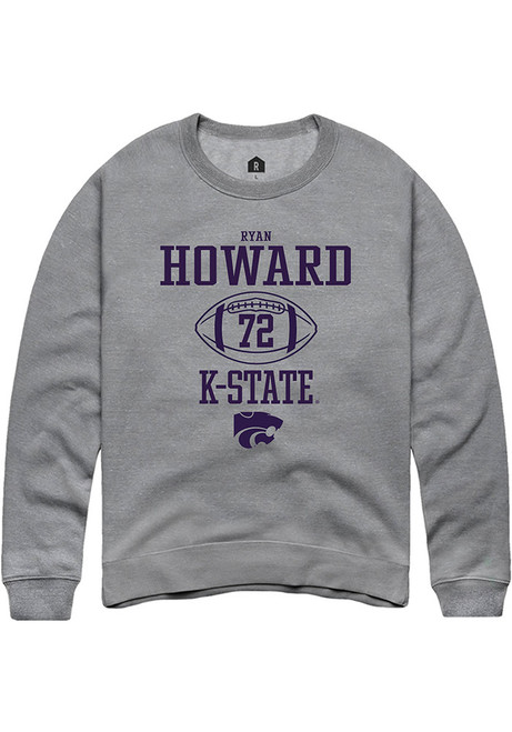 Ryan Howard Rally Mens Graphite K-State Wildcats NIL Sport Icon Crew Sweatshirt