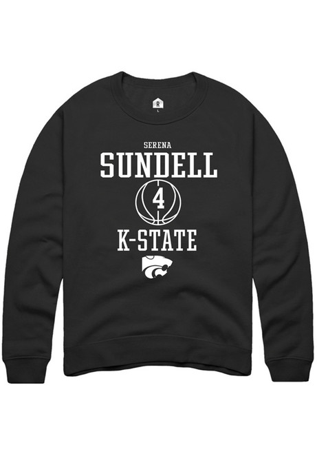Serena Sundell Rally Mens Black K-State Wildcats NIL Sport Icon Crew Sweatshirt
