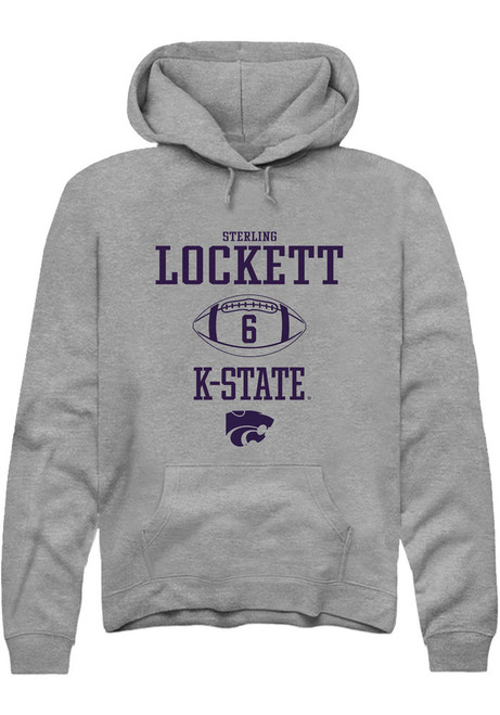 Sterling Lockett Rally Mens Graphite K-State Wildcats NIL Sport Icon Hooded Sweatshirt