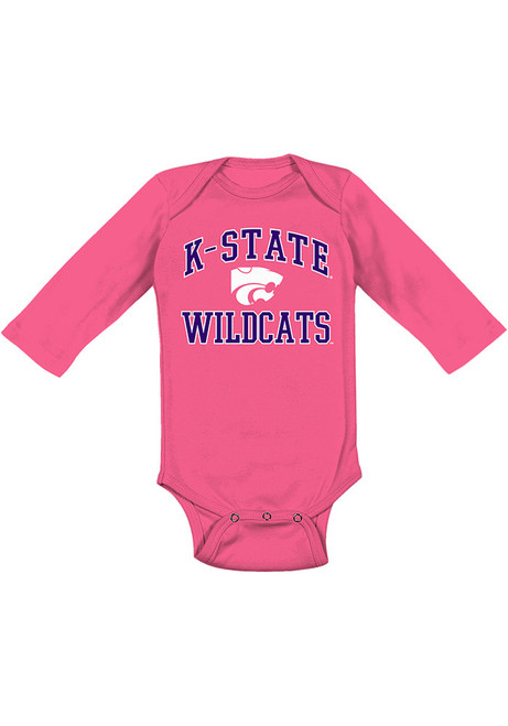 Baby Pink K-State Wildcats #1 Design LS One Piece