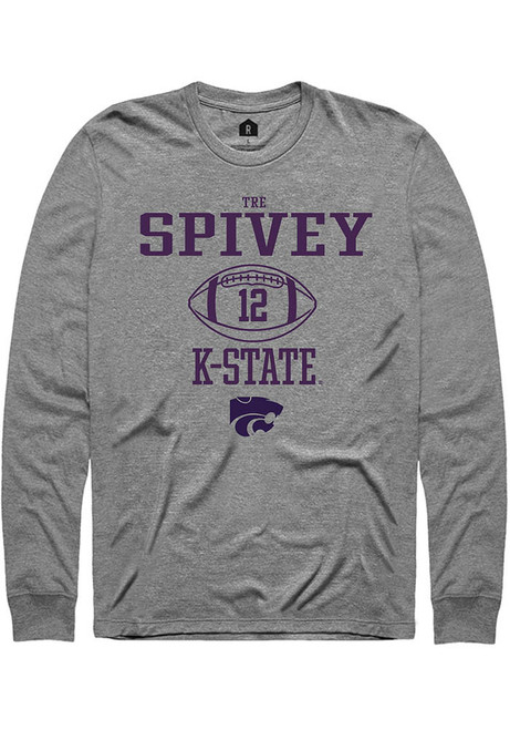 Tré Spivey Rally Mens Graphite K-State Wildcats NIL Sport Icon Tee