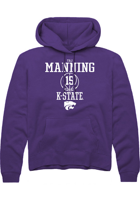 Taj Manning Rally Mens Purple K-State Wildcats NIL Sport Icon Hooded Sweatshirt