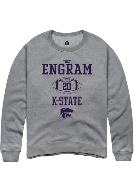 Trey Engram Rally Mens Graphite K-State Wildcats NIL Sport Icon Crew Sweatshirt