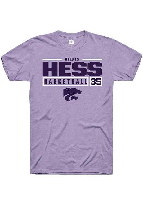 Alexis Hess Lavender K-State Wildcats NIL Stacked Box Short Sleeve T Shirt