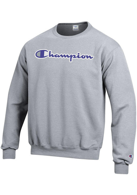 Mens K-State Wildcats Grey Champion Co Branded Crew Sweatshirt