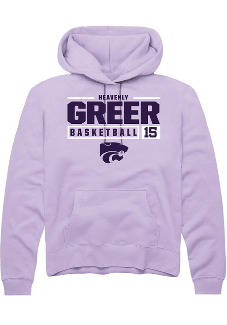 Heavenly Greer Rally Mens Lavender K-State Wildcats NIL Stacked Box Hooded Sweatshirt