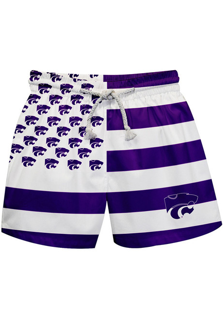Baby Purple K-State Wildcats Flag Swim Trunks Swimwear