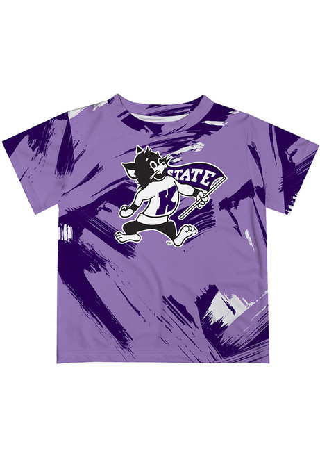 Toddler K-State Wildcats Purple Vive La Fete Paint Brush Mascot Short Sleeve T-Shirt