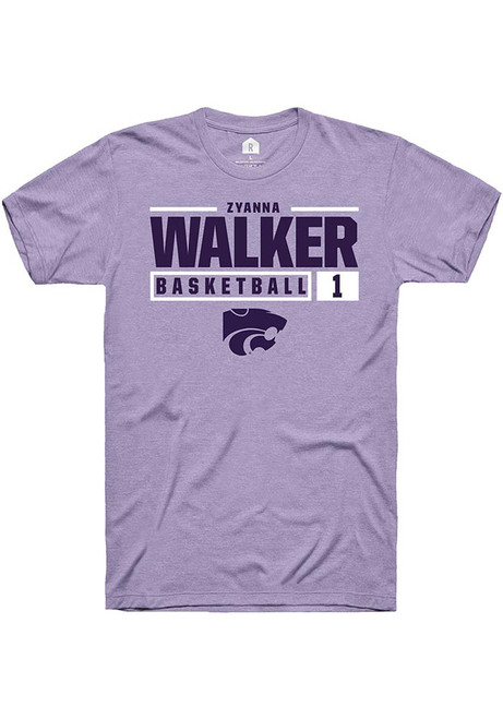 Zyanna Walker Lavender K-State Wildcats NIL Stacked Box Short Sleeve T Shirt