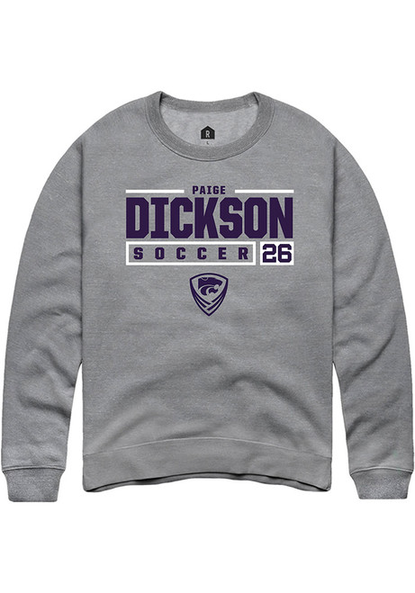 Paige Dickson Rally Mens Graphite K-State Wildcats NIL Stacked Box Crew Sweatshirt