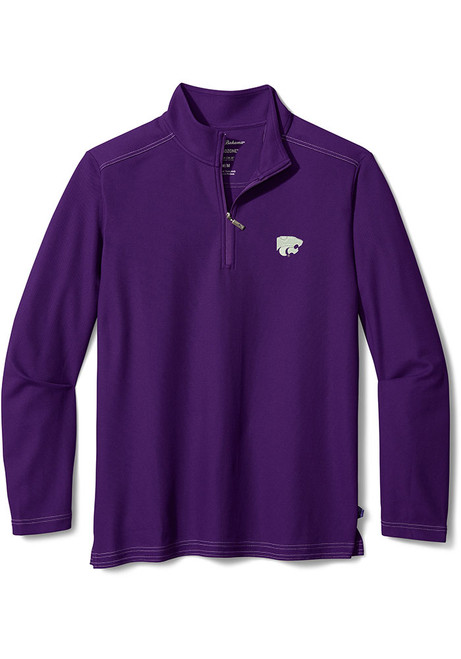 Mens K-State Wildcats Purple Tommy Bahama Emfielder 2.0 1/4 Zip Pullover