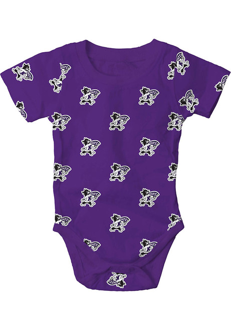Baby Purple K-State Wildcats All Over Print Willie Short Sleeve One Piece