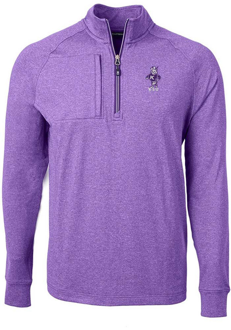 Mens K-State Wildcats Purple Cutter and Buck Vault Adapt Eco 1/4 Zip Pullover