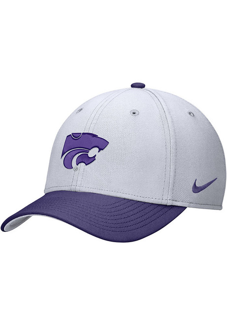 K-State Wildcats Nike DRI-FIT Rise Colorblock Structured Stretch Flex Hat - White