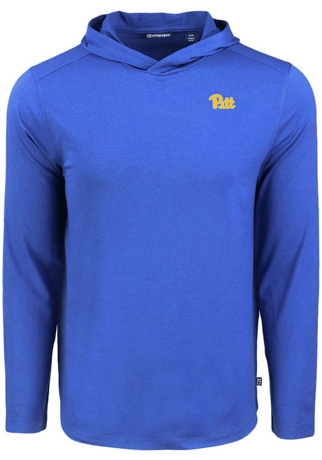 Mens Pitt Panthers Blue Cutter and Buck Coastline Eco Hooded Sweatshirt