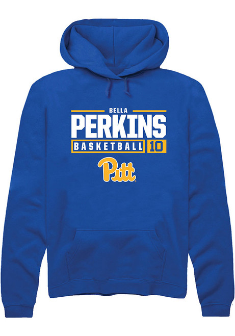 Bella Perkins Rally Mens Blue Pitt Panthers NIL Stacked Box Hooded Sweatshirt