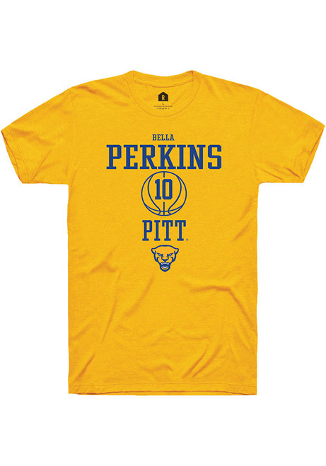 Bella Perkins Gold Pitt Panthers NIL Sport Icon Short Sleeve T Shirt