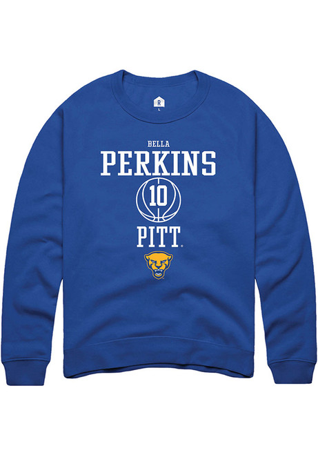 Bella Perkins Rally Mens Blue Pitt Panthers NIL Sport Icon Crew Sweatshirt