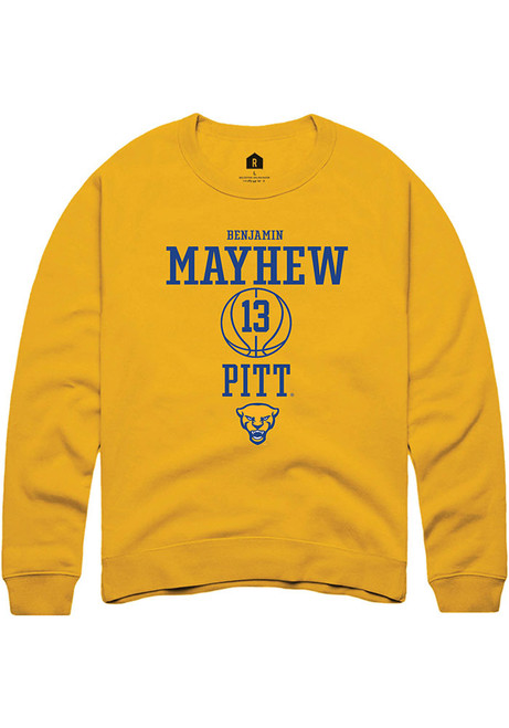 Benjamin Mayhew Rally Mens Gold Pitt Panthers NIL Sport Icon Crew Sweatshirt