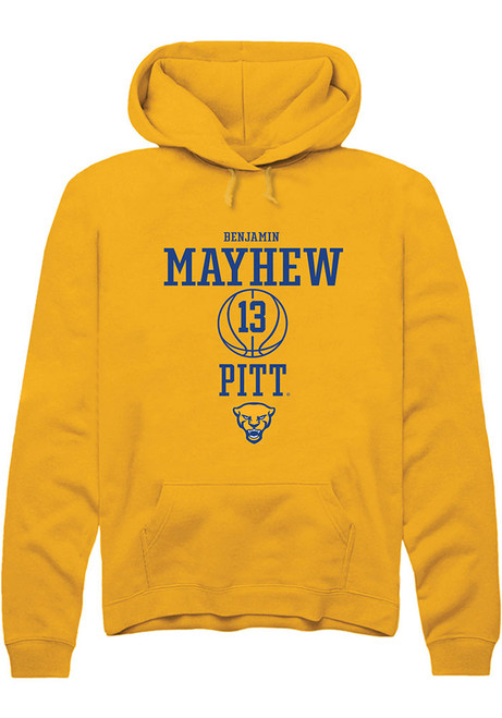 Benjamin Mayhew Rally Mens Gold Pitt Panthers NIL Sport Icon Hooded Sweatshirt