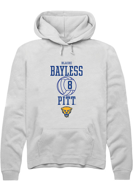 Blaire Bayless Rally Mens White Pitt Panthers NIL Sport Icon Hooded Sweatshirt