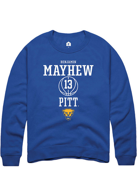 Benjamin Mayhew Rally Mens Blue Pitt Panthers NIL Sport Icon Crew Sweatshirt