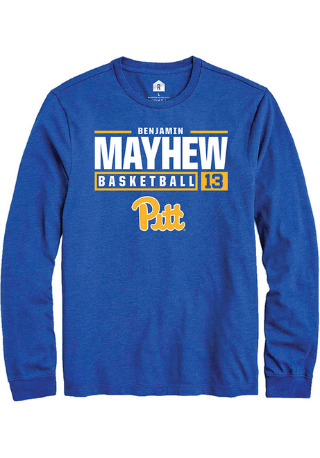 Benjamin Mayhew Rally Mens Blue Pitt Panthers NIL Stacked Box Tee