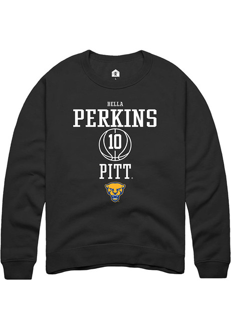 Bella Perkins Rally Mens Black Pitt Panthers NIL Sport Icon Crew Sweatshirt