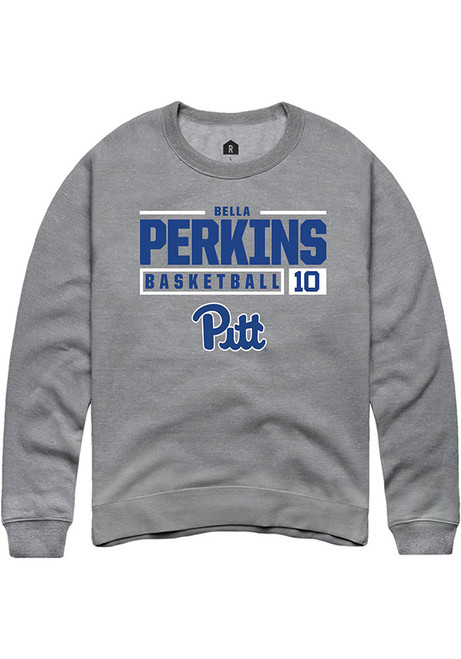 Bella Perkins Rally Mens Graphite Pitt Panthers NIL Stacked Box Crew Sweatshirt