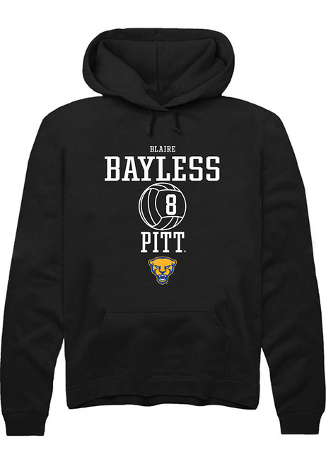 Blaire Bayless Rally Mens Black Pitt Panthers NIL Sport Icon Hooded Sweatshirt