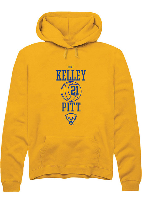 Bre Kelley Rally Mens Gold Pitt Panthers NIL Sport Icon Hooded Sweatshirt