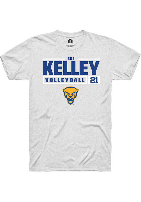 Bre Kelley White Pitt Panthers NIL Stacked Box Short Sleeve T Shirt