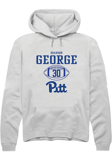 Brandon George Rally Mens White Pitt Panthers NIL Sport Icon Hooded Sweatshirt