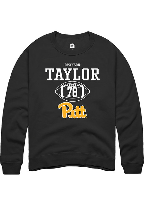 Branson Taylor Rally Mens Black Pitt Panthers NIL Sport Icon Crew Sweatshirt