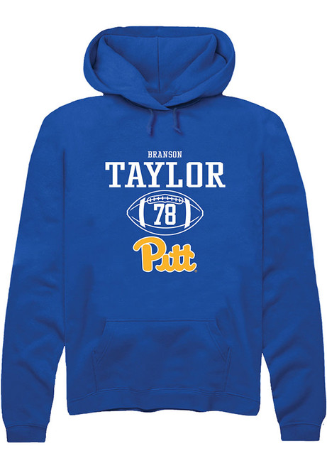 Branson Taylor Rally Mens Blue Pitt Panthers NIL Sport Icon Hooded Sweatshirt